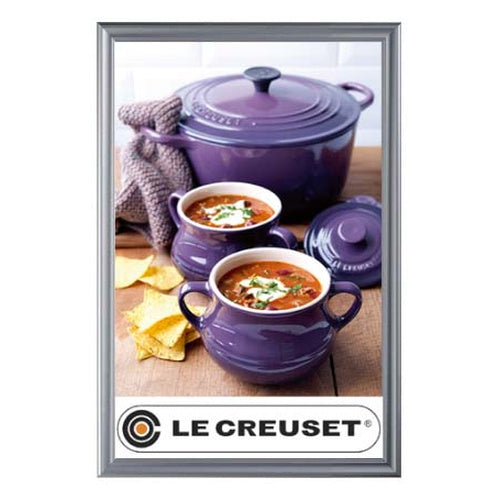 Modern Style 24x36 Snap Frame Poster Sign Holder | Silver Metal Picture Frame Finish
