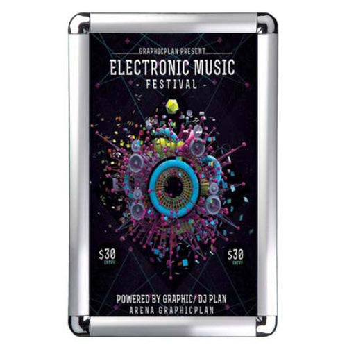 20x30 Wall Snap Frame Poster Sign Holder with 1" Rounded Corner | Silver Frame Finish - Quick Ship