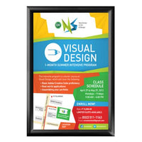 Window Display 11x17 Snap Frame Poster Sign Holder | One or Two-Sided Black Metal Frame Finish