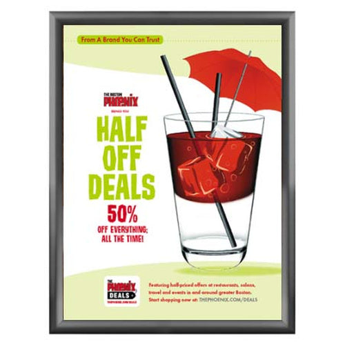 Large 30x40 Poster Snap Frame with 1.77" Wide Aluminum Profile | Black Frame with Mitered Corners