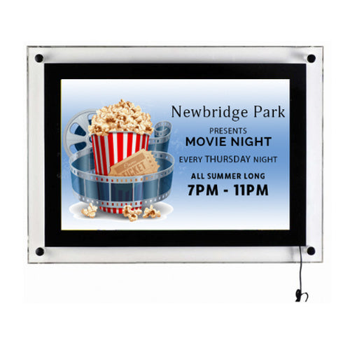 11 x 17 Illuminated LED Acrylic Wall Sign Holder with Standoffs | Display Menus, Posters, Photos and Signs