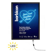 Slim LED 18x24 Light Box | Fast Change Snap Frame | Black Aluminum Finish