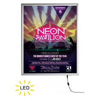 Slim LED 22x28 Light Box | Snap Open Frame | Silver Finish