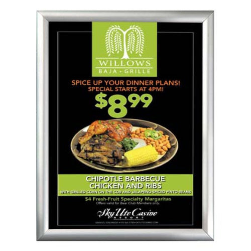 11x17 Snap Frame with Narrow .59" Wide Profile | Budget-Friendly Silver Frame with Mitered Corners