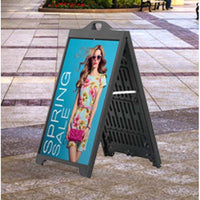 The Boss 24x36 A-Frame Plastic Sign Boards for Self-Adhesive Vinyl Graphics - BLACK