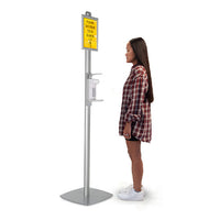 Hand Sanitizer Floor Stand 8.5 x 11 Snap Frame Sign Holder, 16.9oz Dispenser
