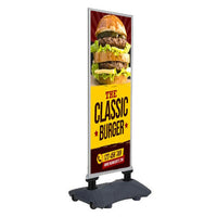 STREET-MASTER™ Slim, Tall Sidewalk Sign 22x60 Wind Stand with Slide-in Frame and Fillable Water Base