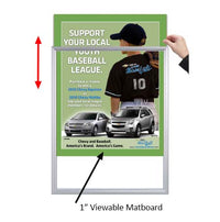 Designer Beveled Slide-In Picture Sign Frames for Posters 9x12  | 1" Wide Matboard