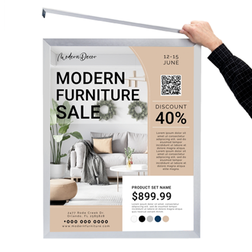 Large 27x39 Frame Euro-Style Top / Side Load - Poster Frame Sign Holder Slide In Frame Design