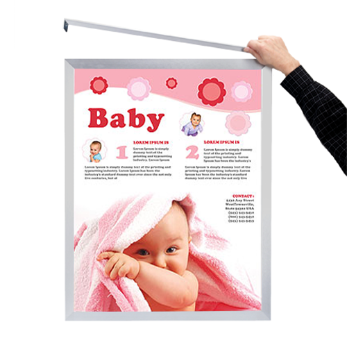 8.5x11 Frame Euro-Style Top or Side Load Poster Frame, Metal Sign Holder with Slide-in Design