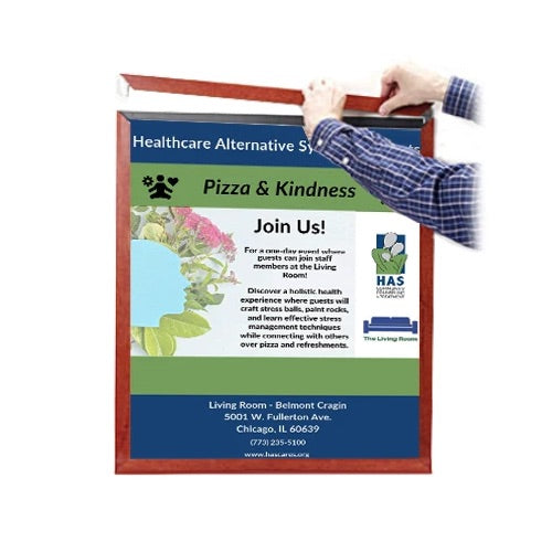 10x12 Wood Frame Top Load Poster Display Sign Holder
