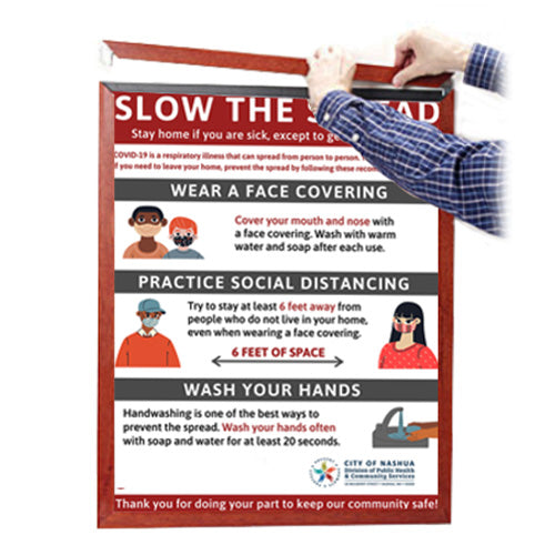 Slide In 20x28 Wood Frame Top Load, Side Load Poster Frame Sign Holder
