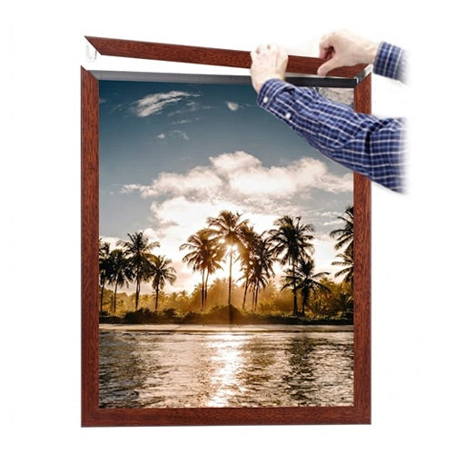 Slide In 8x10 Wood Frame Top Load, Side Load Poster Frame Sign Holder