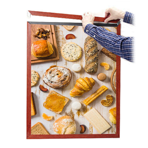 Slide In 8.5x11 Wood Frame Top Load, Side Load Poster Frame Sign Holder