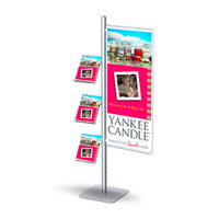POSTO-STAND™ 8 Foot with Slide-in Sign Stand and Offset Brochure, Literature Holders | Adjustable 22x56 Frame and Accessories | 8 Ft. Post