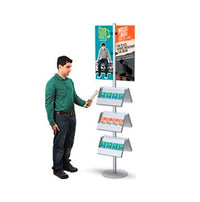 POSTO-STAND 8 Foot Panel Gripper Literature Holder Stand