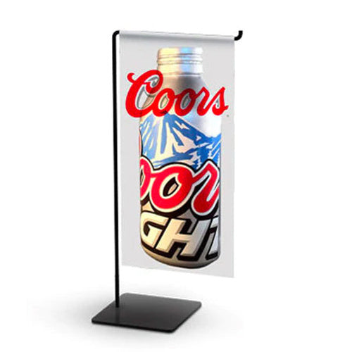 Wire Counter Top Banner Stand | Sign Holder Display Fits 12" x 25" Banner with Two-Sided Graphics