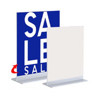 T Mount Countertop Steel Base Display - 14" Wide for Rigid Posters and Signage Up to 1/4" Thick