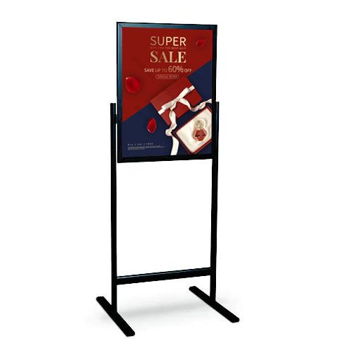 24x36 Modern Poster Display Stand with Top Load Sign Holder, Portable  Single-Sided Pedestal Sign Stand