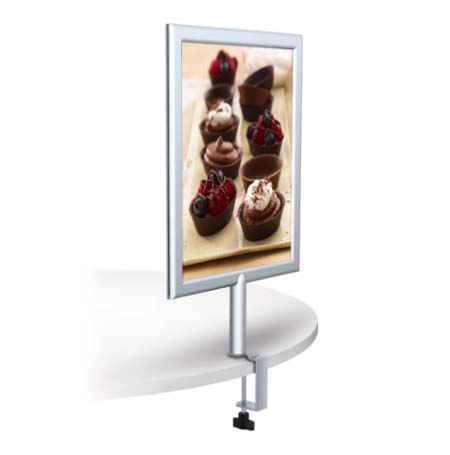 Clamp-On Poster Displays CounterTop SignHolder Display (8 1/2" x 11")