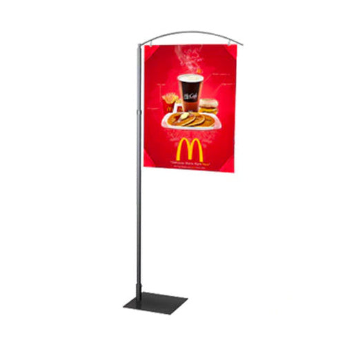 Swinging Sign Floor Stand - Two-Sided Graphic Display with Adjustable Post Height of 7 Feet