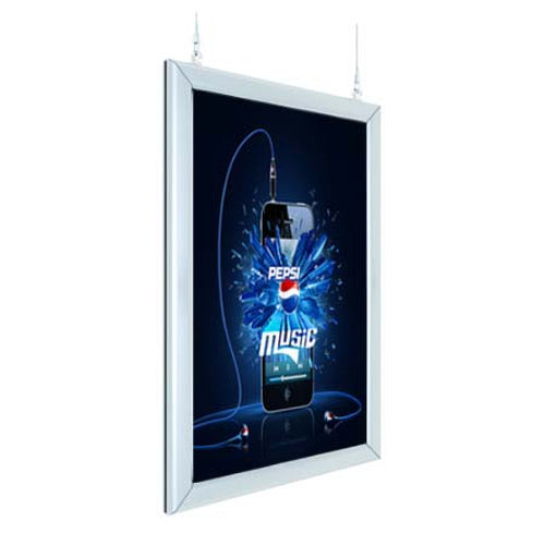 Light Weight Aluminum Ceiling Mount Square Edge Frame Hanging Poster Displays 22 x 28