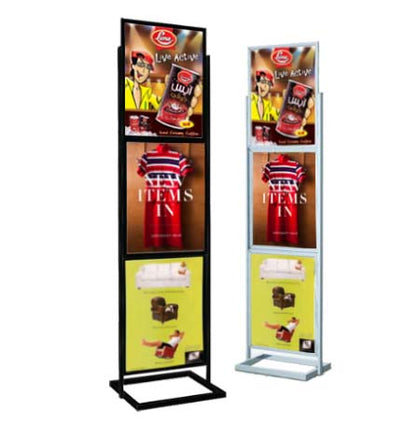 1 Tier 22x69 Sign Stand  Large Poster Holder with Rectangular Base –  PosterDisplays4Sale