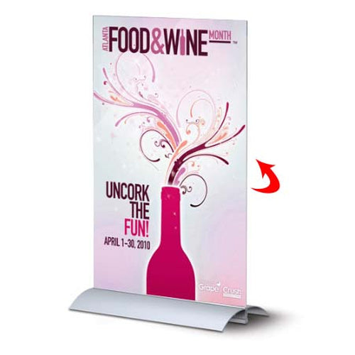 Quick Snap Counter Top Poster Board Floor Display Stand | Steel Base 3.5" Wide  | Holds Up to 1/4" Thick Board
