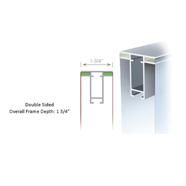 These 36" x 72" SEG Floorstands are Offered in Double Sided Models. 2-Sided Models will accepts 2 Separate Fabric Graphics.