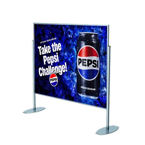 Super Large Format Portable Poster Stand Display | 48x72 Poster Sign Holder | Two Posts with Steel Bases