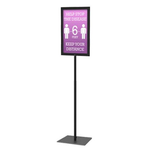 14x22 Pedestal Sign Holder with Square Base (Slide-In Design)