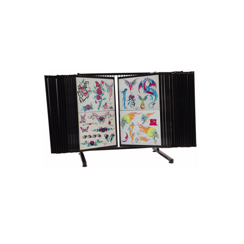 Table Top Flash Art Display 18x24 with 30 Steel Flip Panels