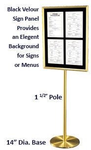 Touch of Class 20x20 Hospitality Sign Holder Stands + Black Velour
