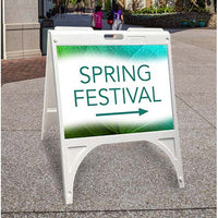 STREET-MASTER A-Board 24x24 Outdoor Sidewalk Plastic Sign Board A-Frame, 2-Sided - White
