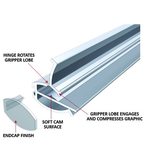 BANNER STAND WITH PRESTO BASE (SHOWN in SILVER)