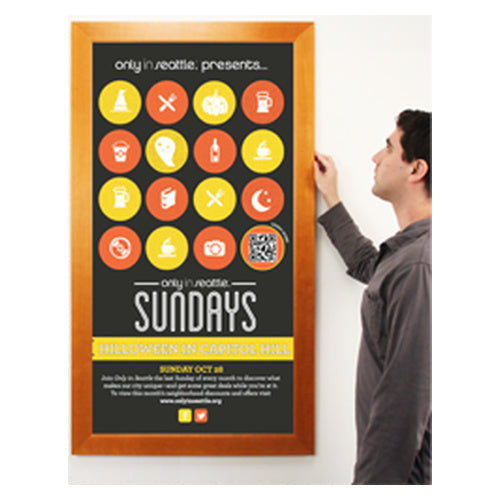 36 x 60 Wood Picture Poster Display Frames (Wide Wood)