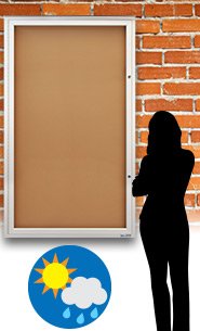Extreme Weather Plus Extra Large Outdoor Enclosed Bulletin Boards | Single Locking Door)