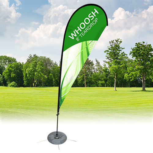 Whoosh 8' Outdoor Flag Bannerstand | Teardrop Shape | 1 or 2 Sided
