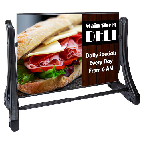 36x48 Wide Roadside Deluxe Sidewalk Sign | White Poster Sign Board