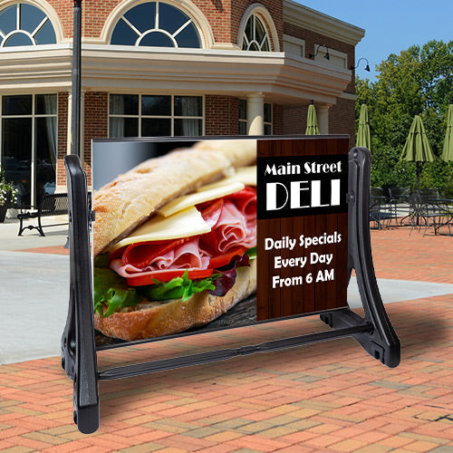36x48 Wide Roadside Deluxe Sidewalk Sign | White Poster Sign Board