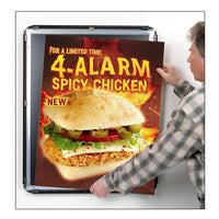 SNAP OPEN ALL 4 WOOD FRAME SIDES TO EASILY CHANGE POSTERS 10" x 20"