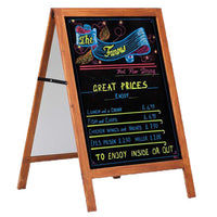 24x32 WOODEN A-BOARD with BLACK MARKER BOARD A-FRAME SIDEWALK SIGN HOLDER