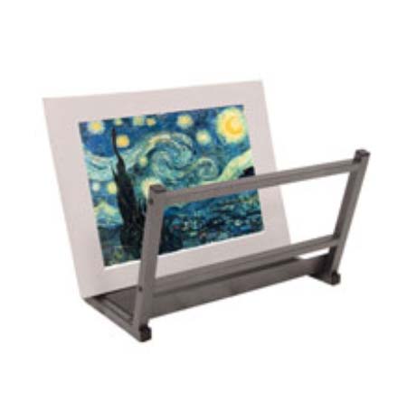 Tabletop Mini Gallery Art Bin | Choose 4 Rack Finishes | Optional Protective Print Sleeves