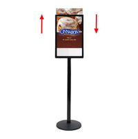 14x22 Poster Stand Sign Holder + Heavy-Duty Steel Post with Quick Top Loading Frame
