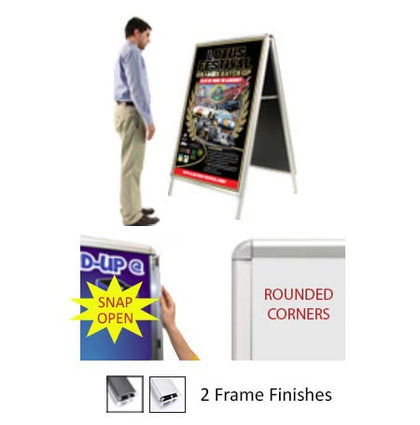 A-Frame 36x48 Sign Holder  Snap Frame 1 1/4 Wide with Radius Corners –  PosterDisplays4Sale