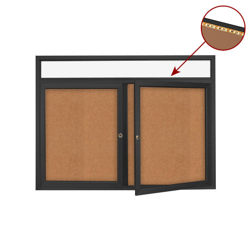 Outdoor Enclosed Poster Swing Cases with Header & Lights (Multiple Doors)