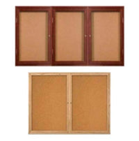 Indoor Poster Wood Display Cases  Multiple Doors | 2-3 Locking Doors