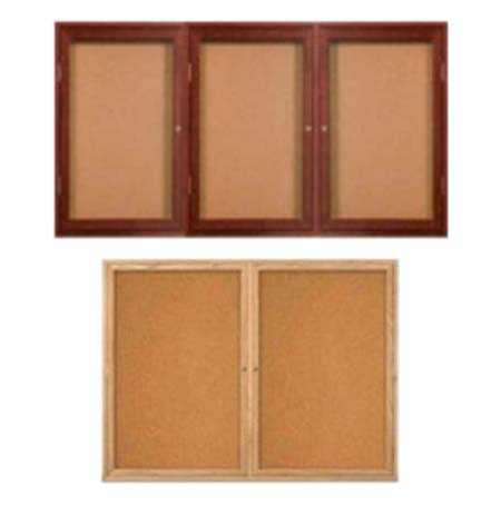 Indoor Poster Wood Display Cases  Multiple Doors | 2-3 Locking Doors