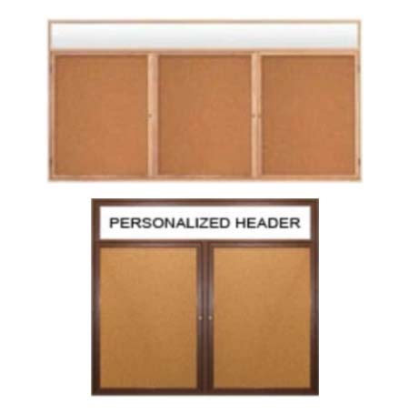 Indoor Poster Wood Display Cases with Header (Multiple Doors)