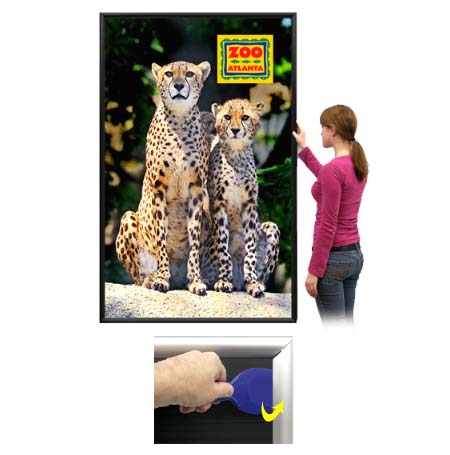 EXTRA-LARGE Poster Snap Frames 72 x 72 (1 1/4" Security Profile MOUNTED GRAPHICS)